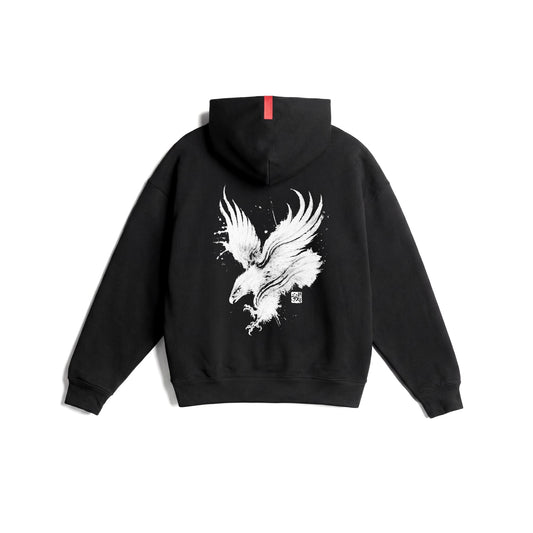 0874. Tech-Terry™ Zip Hoodie Black "Eagle" | ASRV sale