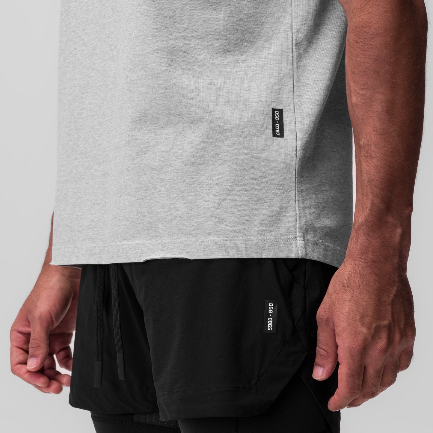 0797. Tech Essential™ Relaxed Tee Heather Grey "Global" | ASRV US