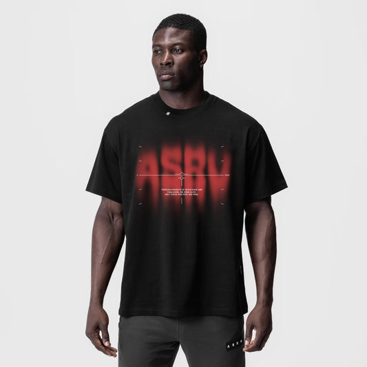 0797. Tech Essential™ Relaxed Tee Black "Target Acquired" | ASRV Discount