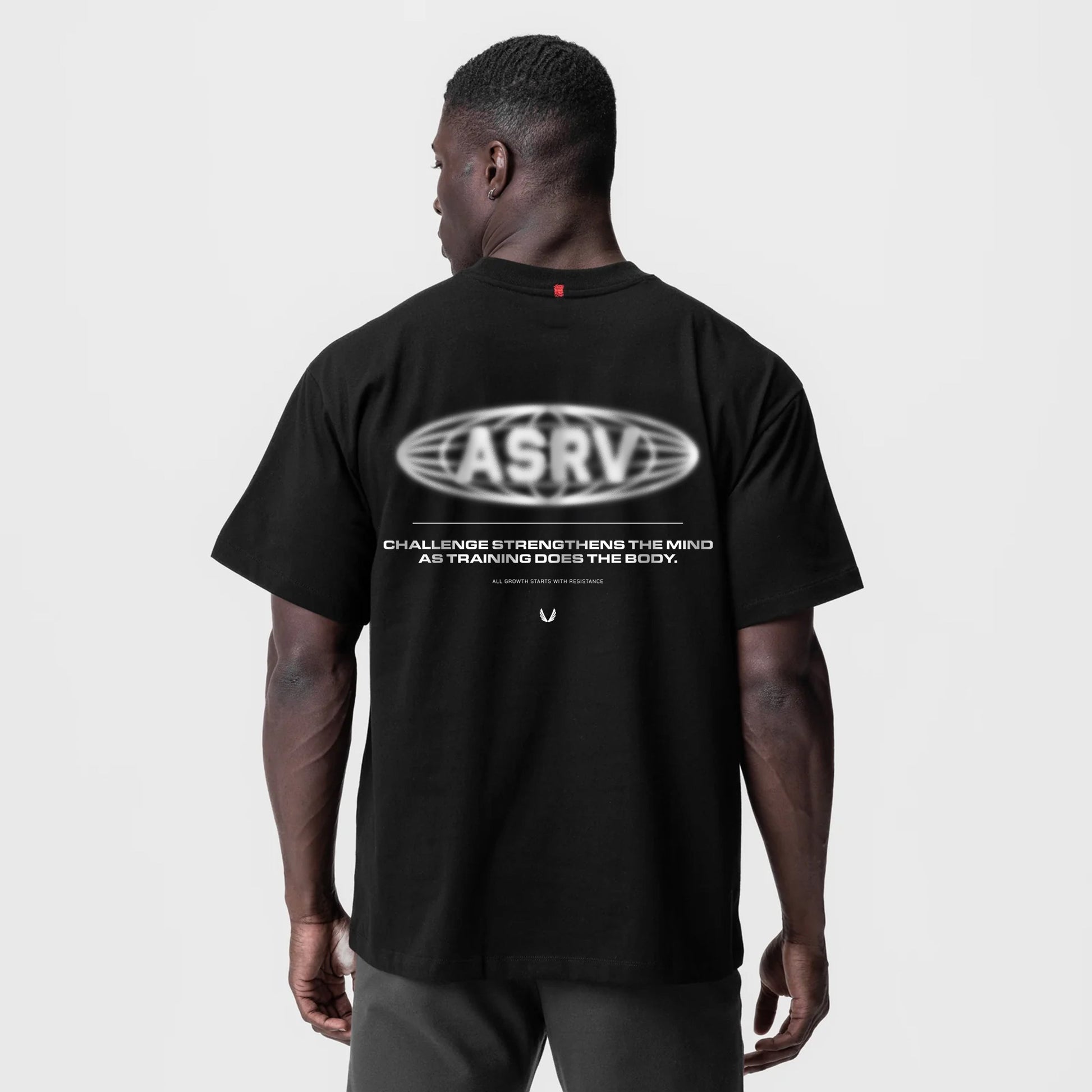 0797. Tech Essential™ Relaxed Tee Black "Global Reach" | ASRV US