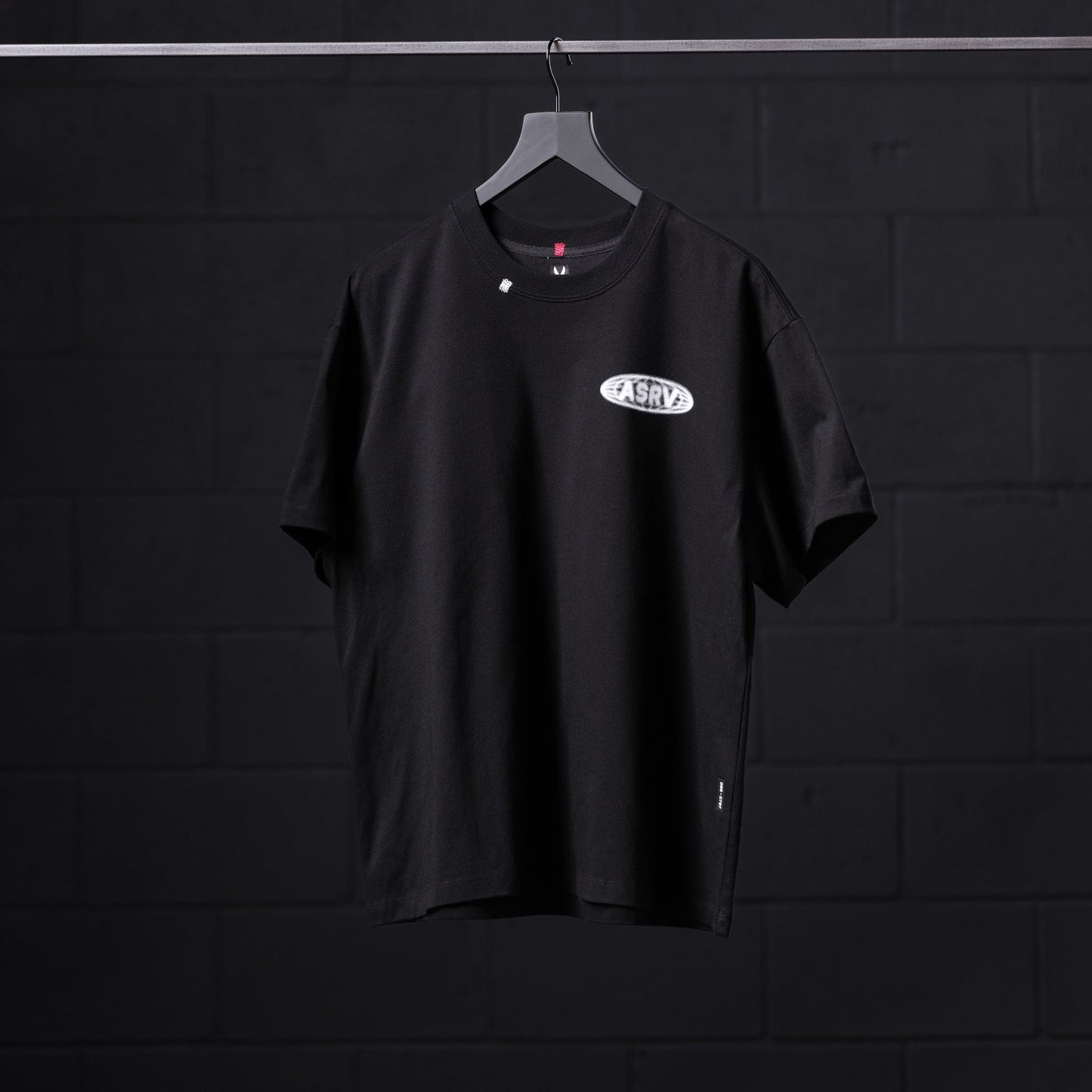 0797. Tech Essential™ Relaxed Tee Black "Global Reach" | ASRV US