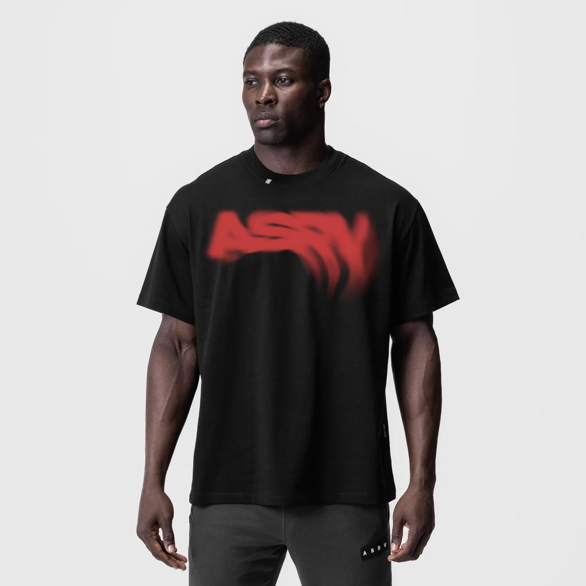 0797. Tech Essential™ Relaxed Tee Black "Risk Protocol" | ASRV sale