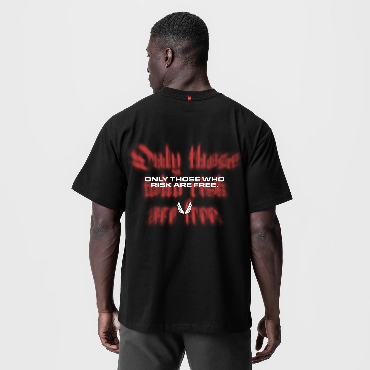 0797. Tech Essential™ Relaxed Tee Black "Risk Protocol" | ASRV sale