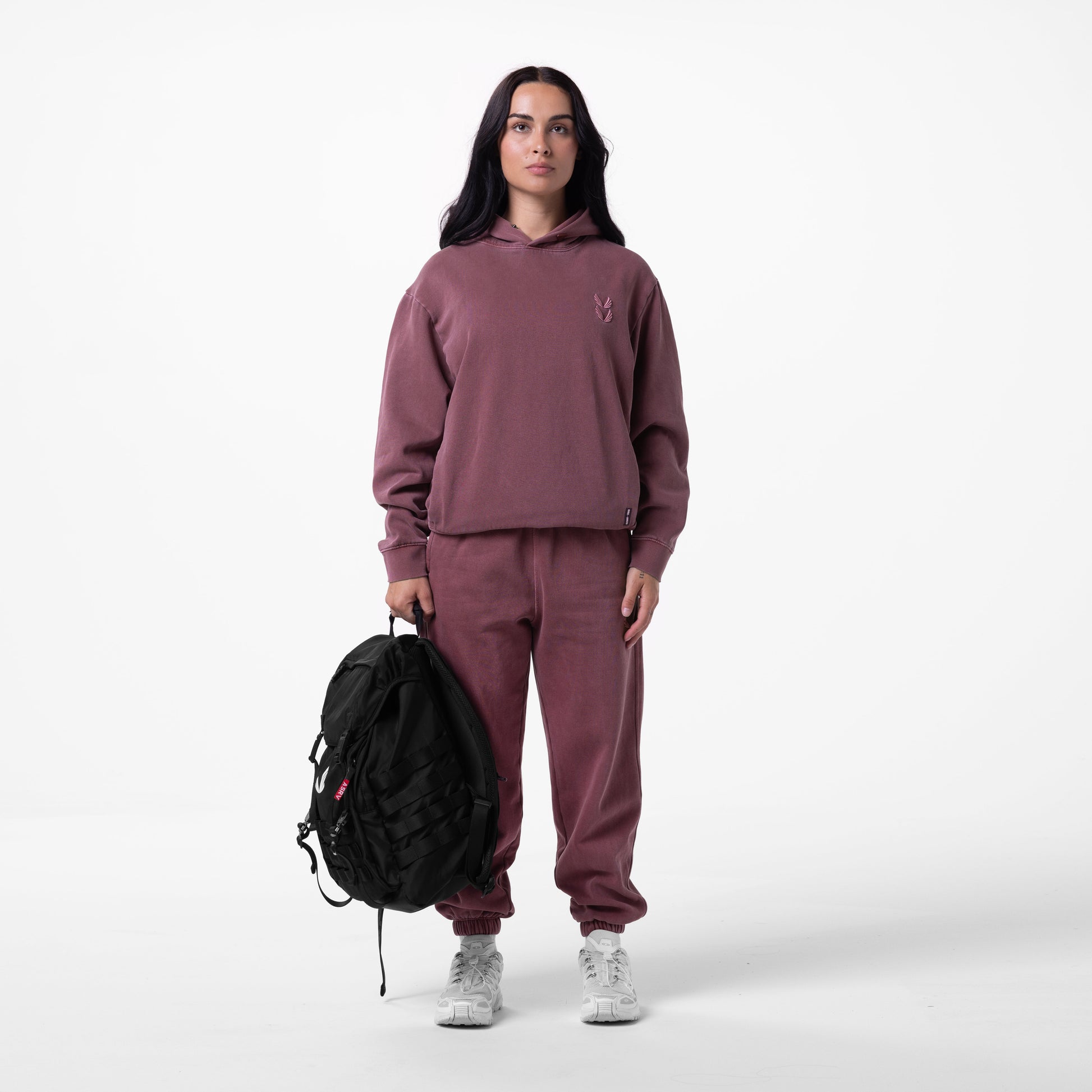 0920. Tech Essential™ Distressed Hoodie Faded Crimson | ASRV US