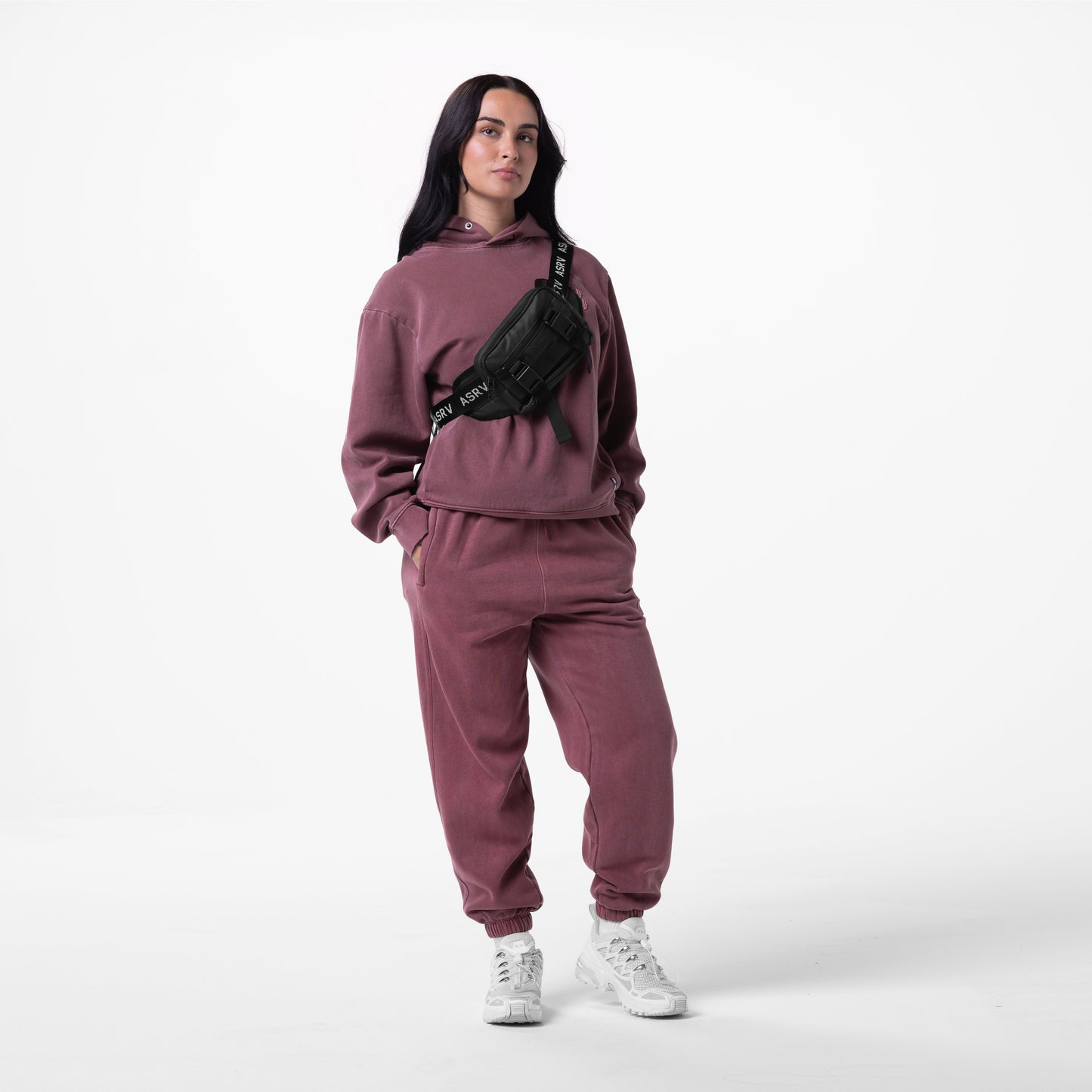 0920. Tech Essential™ Distressed Hoodie Faded Crimson | ASRV US
