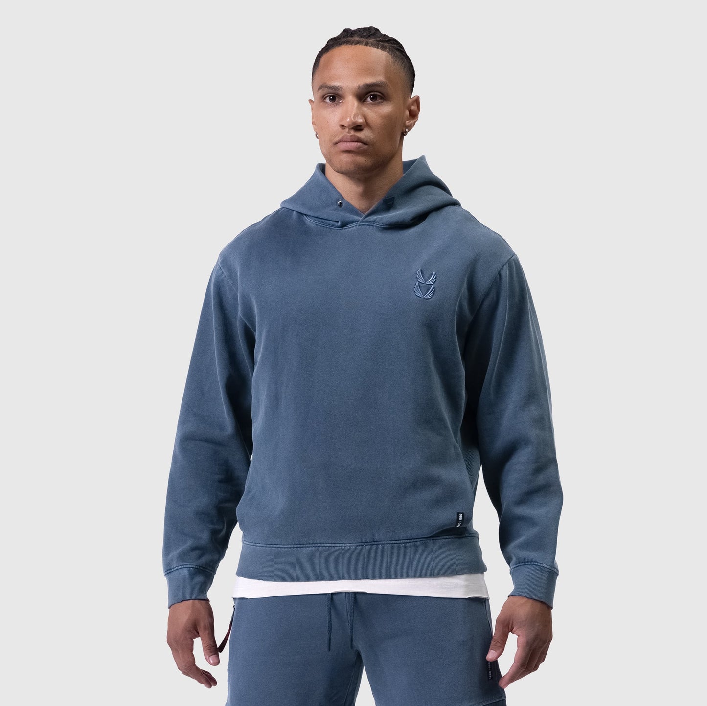 0920. Tech Essential™ Distressed Hoodie Faded Navy | ASRV sale