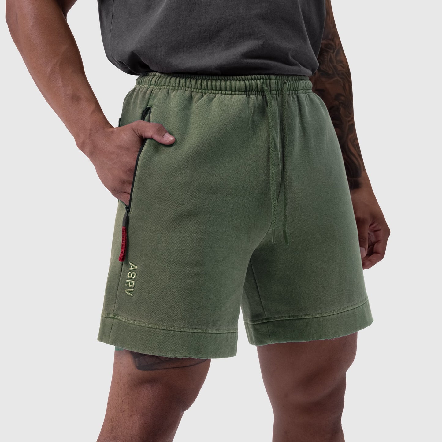 0921. Tech Essential™ Sweat Short Faded Olive | ASRV discount