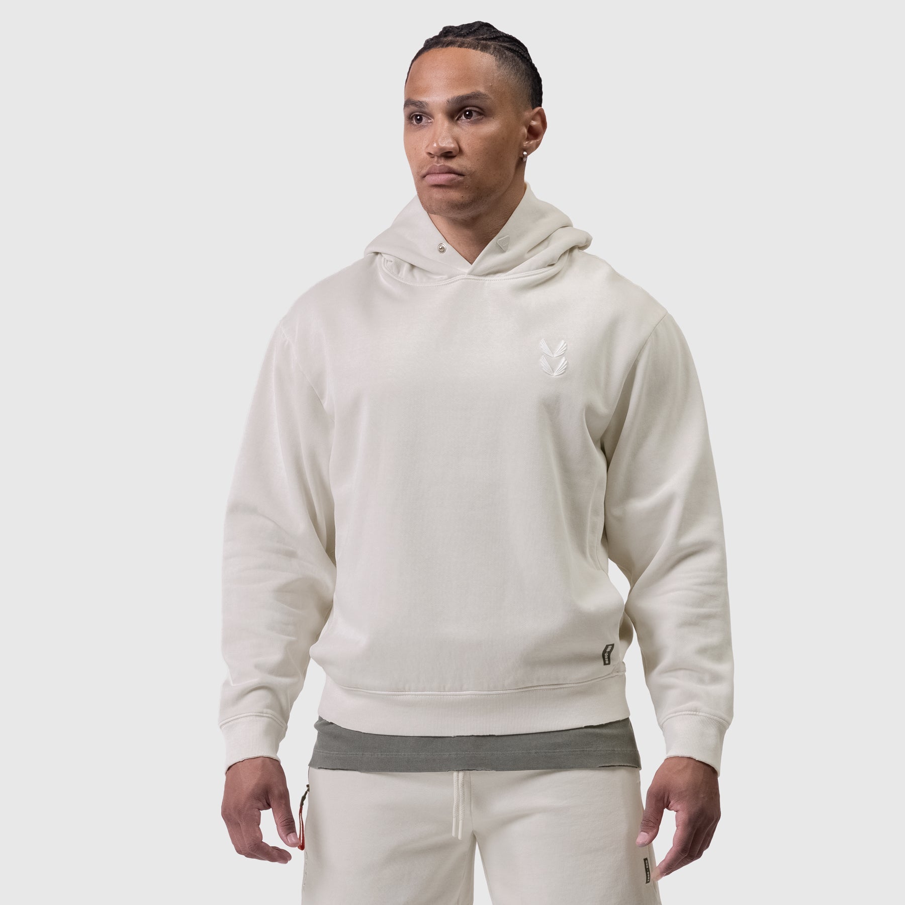 0920. Tech Essential™ Distressed Hoodie Faded Stone | ASRV for sale