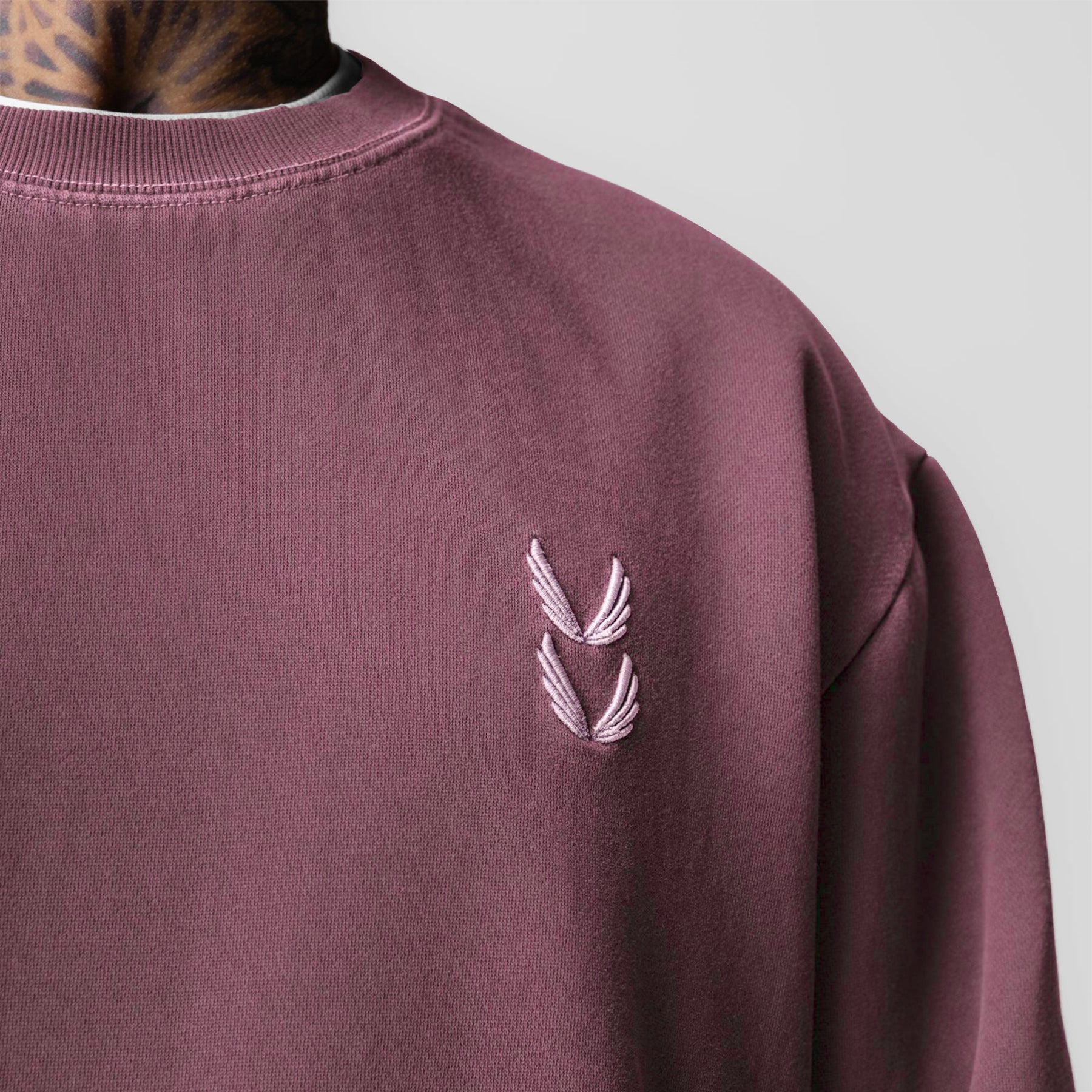 0861. Tech Essential™ Distressed Crewneck Faded Crimson | ASRV discount