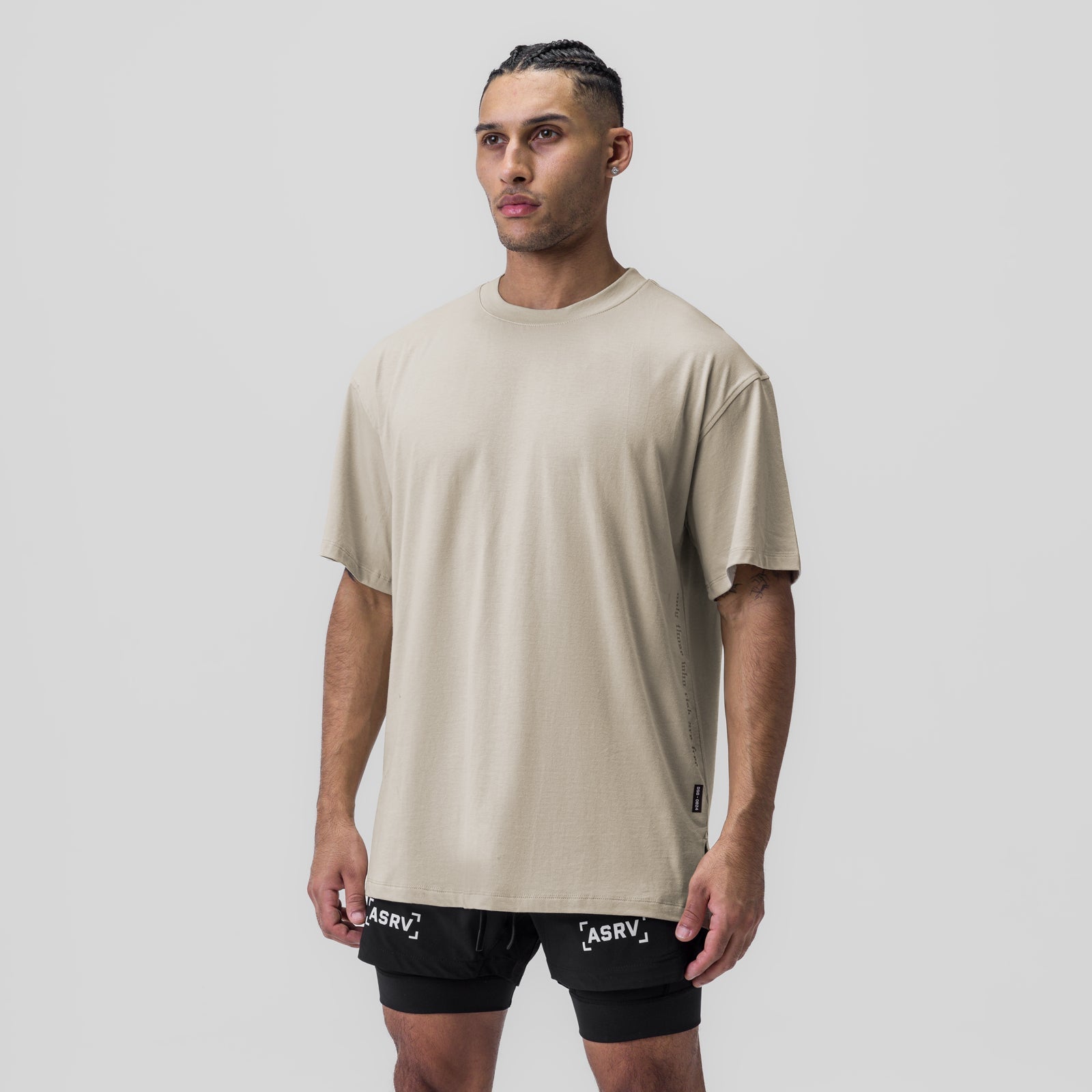 0824. Supima® Oversized Tee Sand Smoke | ASRV US