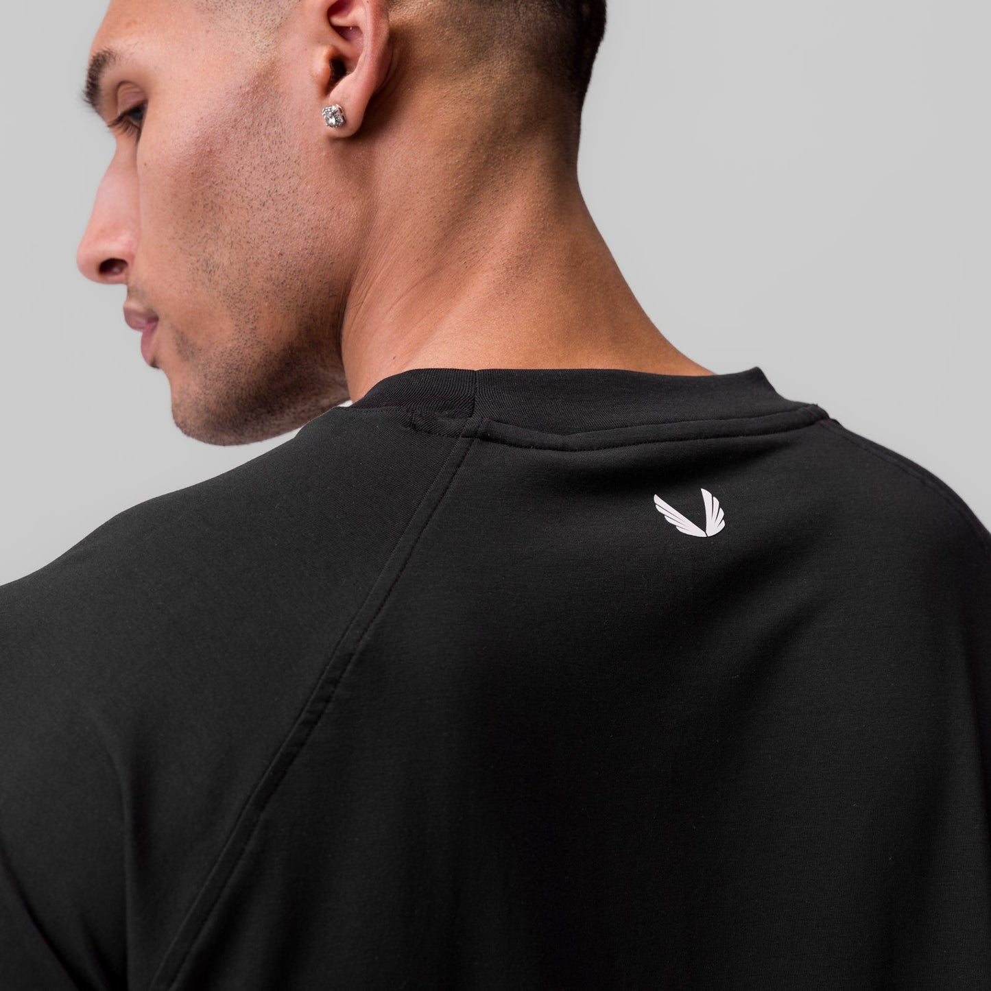 1086. Supima® 3/4-Sleeve Oversized Tee Black | ASRV for sale