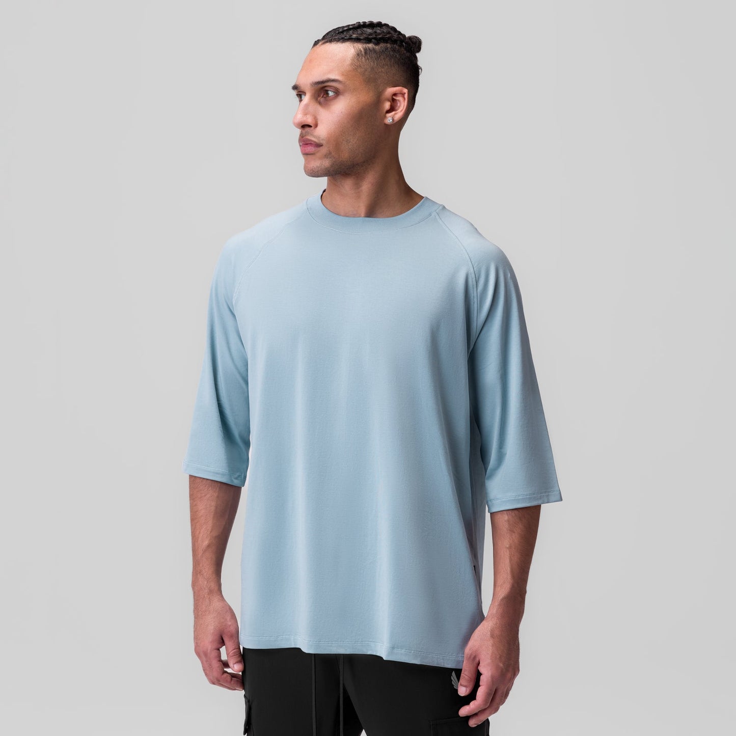 1086. Supima® 3/4-Sleeve Oversized Tee Light Sky | ASRV sale