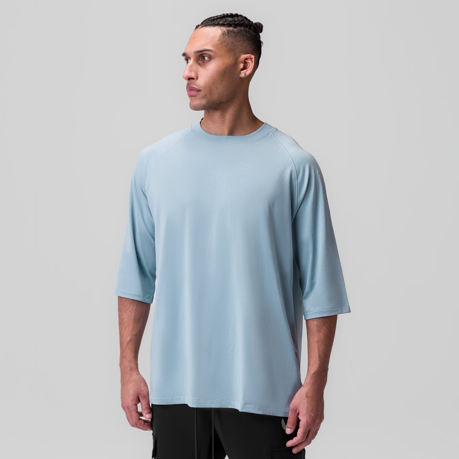 1086. Supima® 3/4-Sleeve Oversized Tee Light Sky | ASRV sale