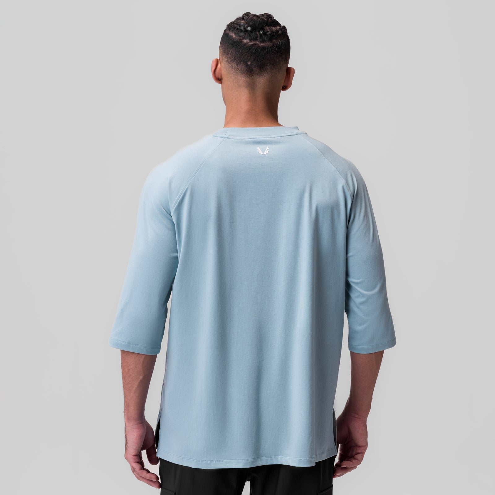 1086. Supima® 3/4-Sleeve Oversized Tee Light Sky | ASRV sale