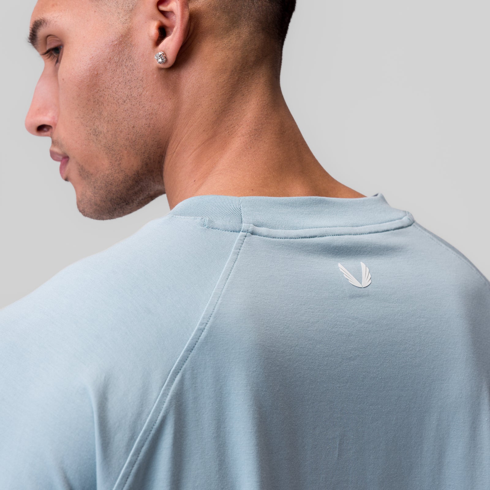 1086. Supima® 3/4-Sleeve Oversized Tee Light Sky | ASRV sale