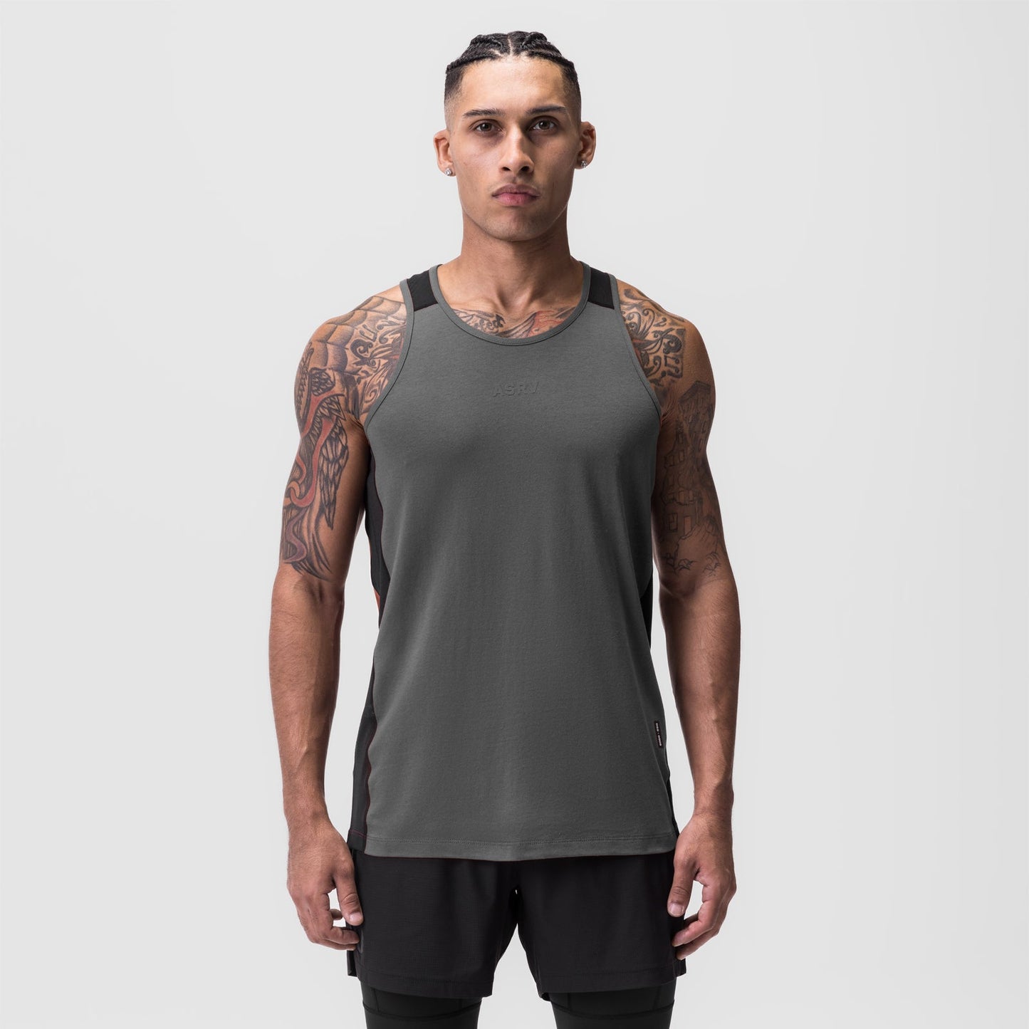 0809. Supima® Mesh Panel Training Singlet Space Grey | ASRV on sale