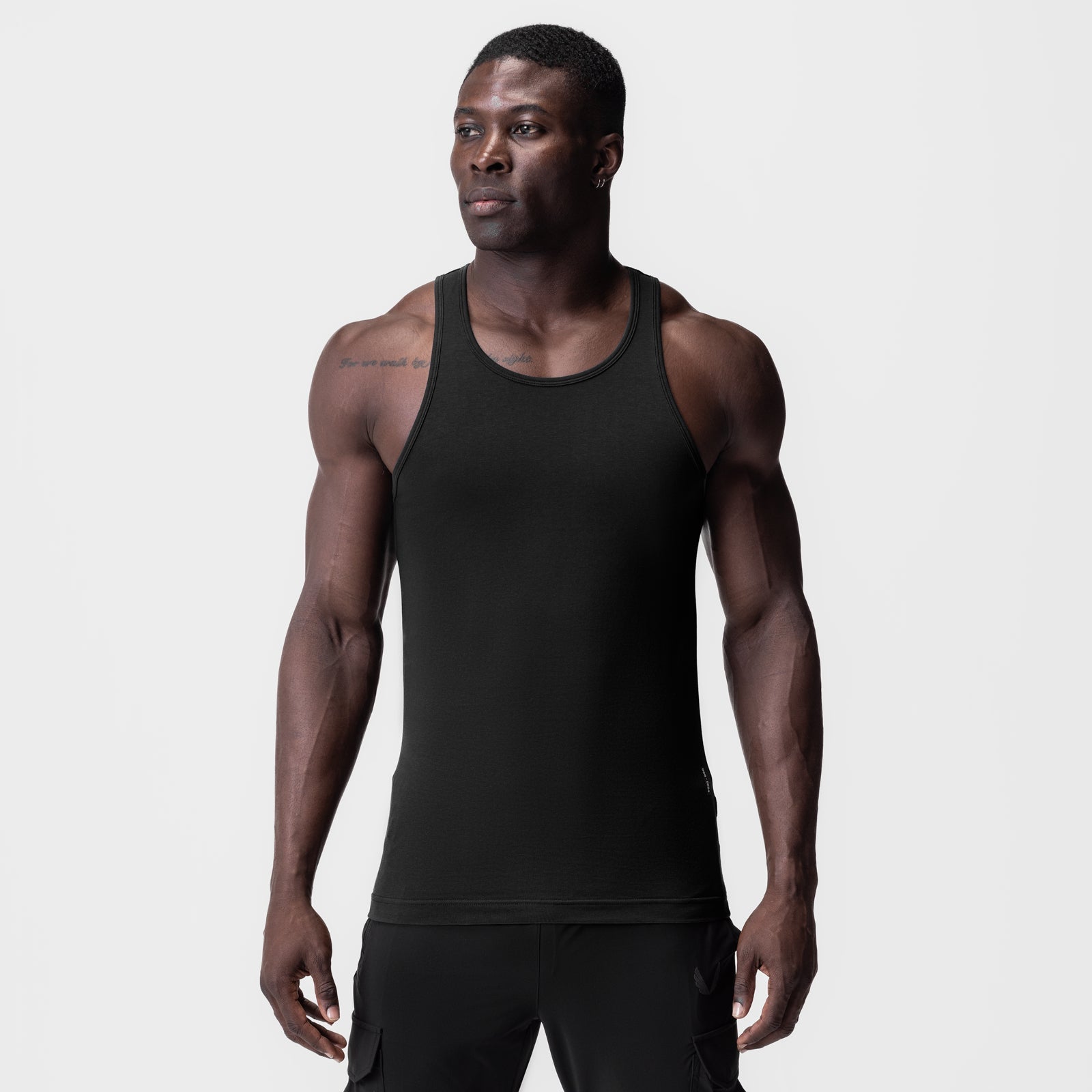 0924. Supima® Essential Slim Tank Black | ASRV Online