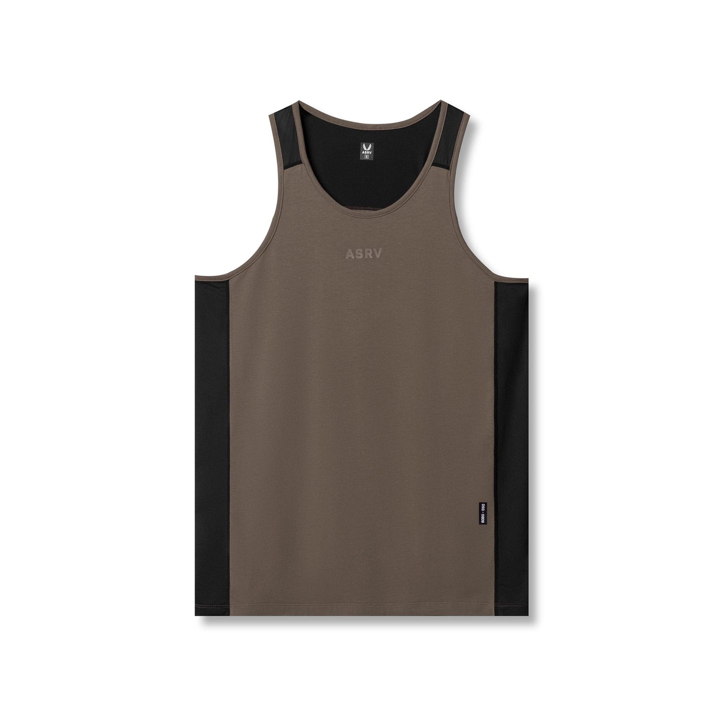 0809. Supima® Mesh Panel Training Singlet - Deep Taupe | ASRV Discount