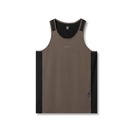 0809. Supima® Mesh Panel Training Singlet - Deep Taupe | ASRV Discount