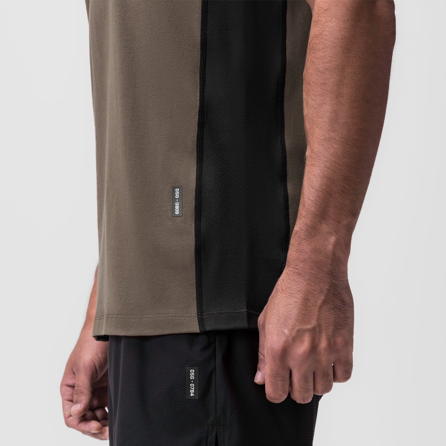 0809. Supima® Mesh Panel Training Singlet - Deep Taupe | ASRV Discount