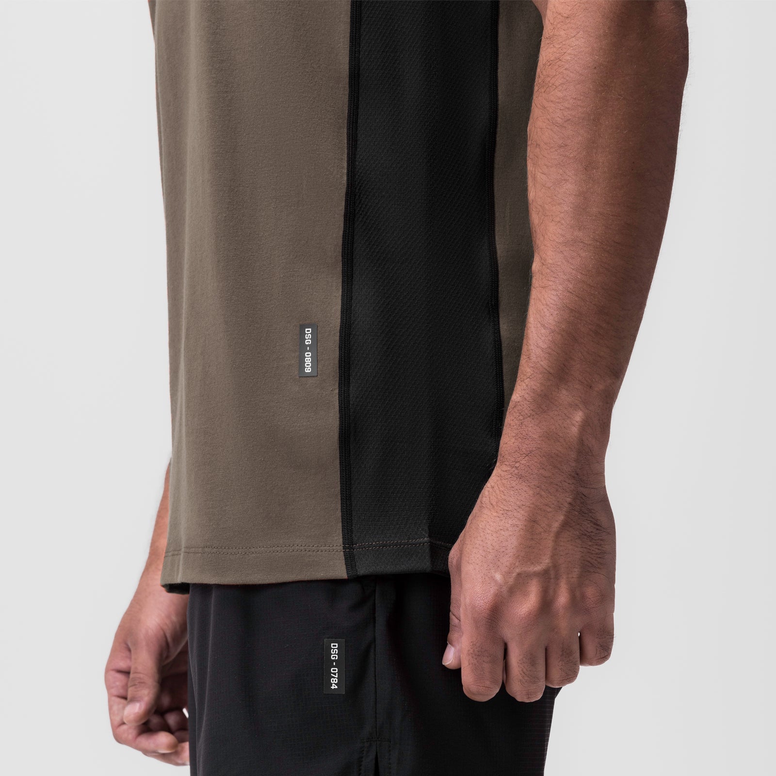 0809. Supima® Mesh Panel Training Singlet - Deep Taupe | ASRV Discount