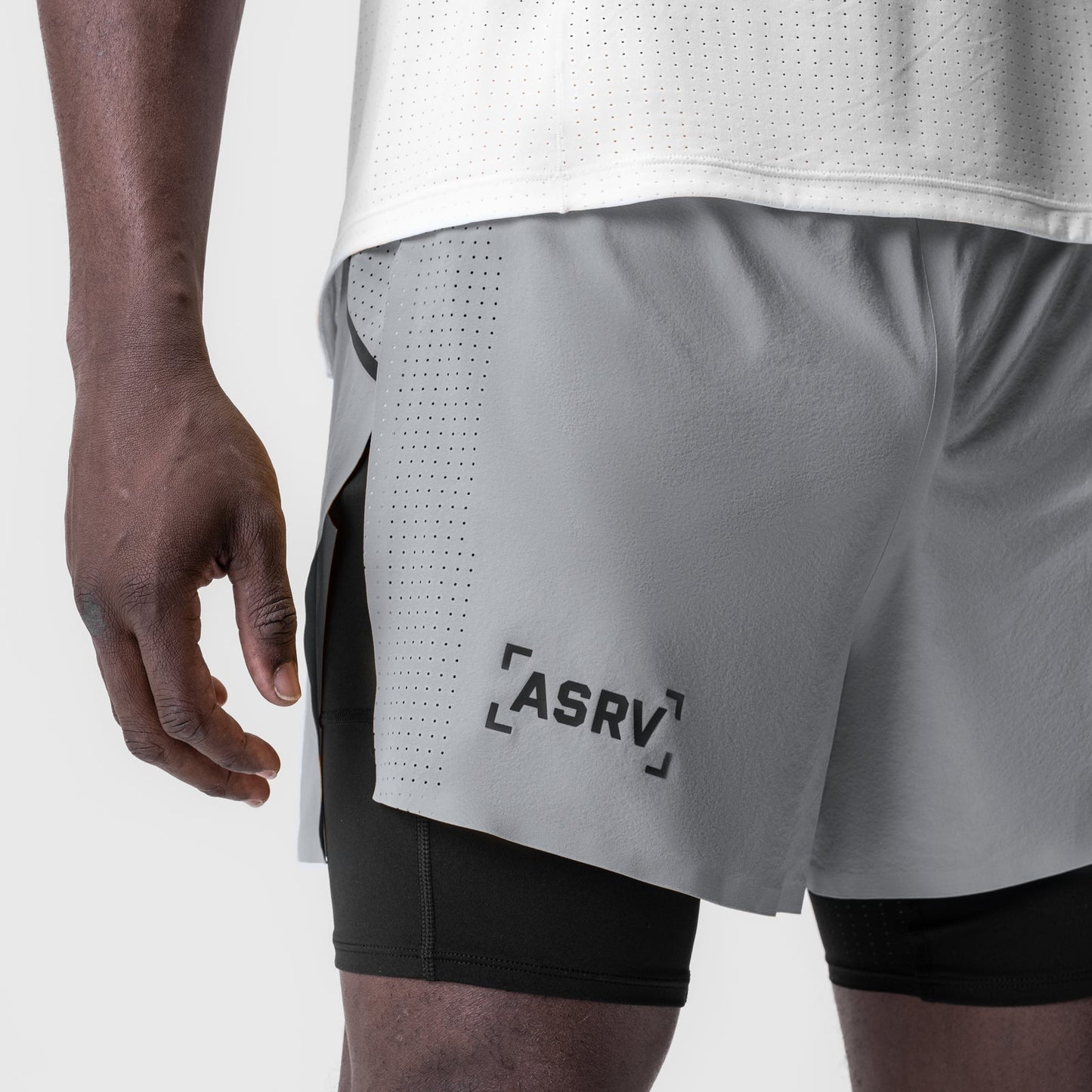 0951. Aerotex™ 4" High Split Liner Short Slate Grey | ASRV on sale
