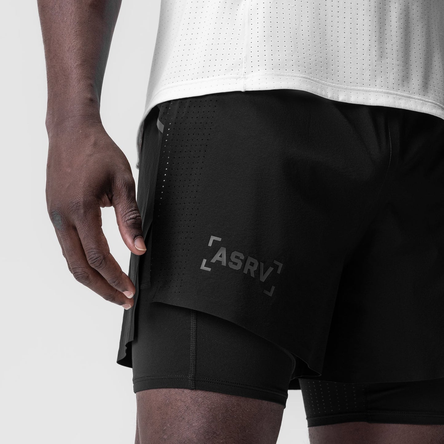 0951. Aerotex™ 4" High Split Liner Short Black/Black | ASRV Online
