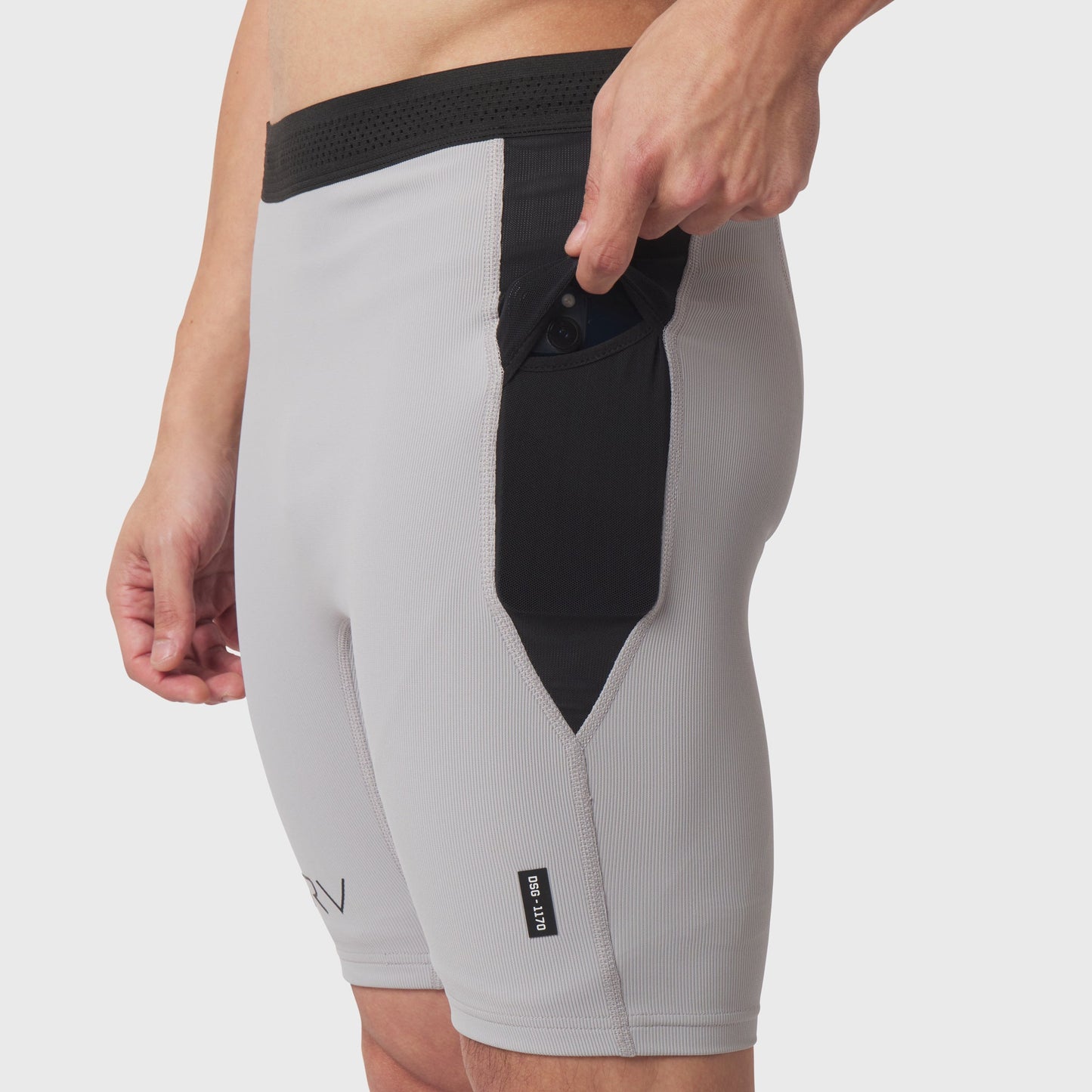 1170. Lycra® Ribbed Run Half-Tight Slate Grey | ASRV Discount