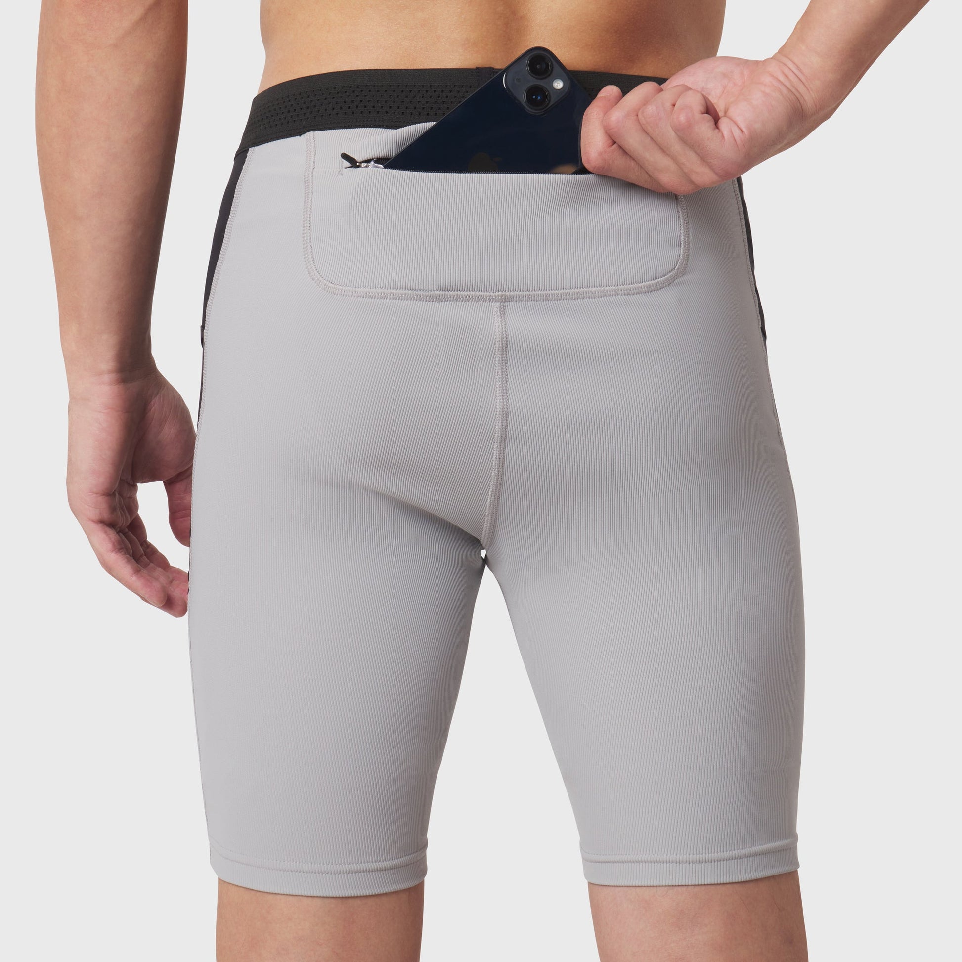 1170. Lycra® Ribbed Run Half-Tight Slate Grey | ASRV Discount