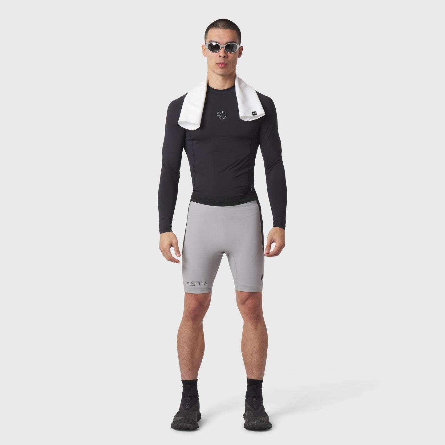 1170. Lycra® Ribbed Run Half-Tight Slate Grey | ASRV Discount