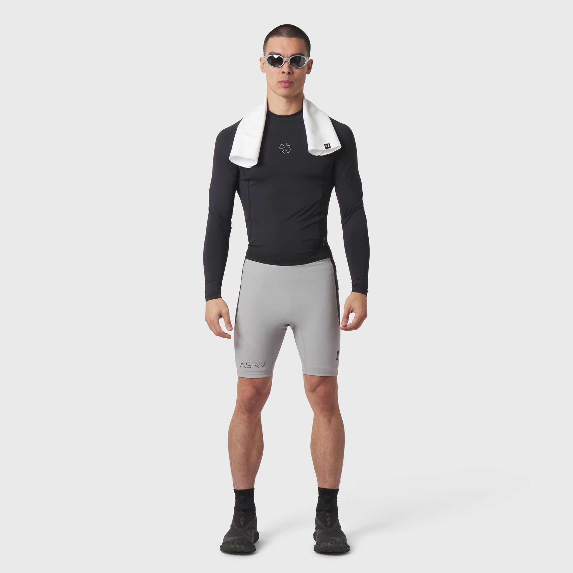 1170. Lycra® Ribbed Run Half-Tight Slate Grey | ASRV Discount