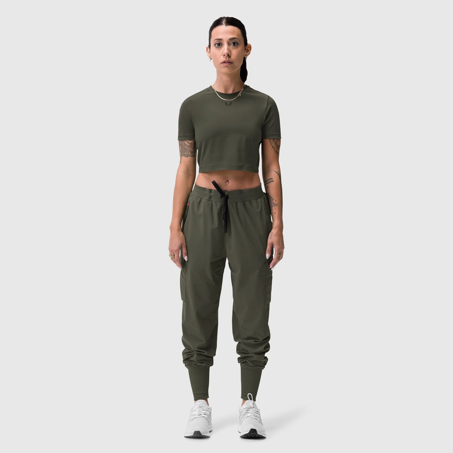 W019. LYCRA® Cropped Tee Olive | ASRV sale