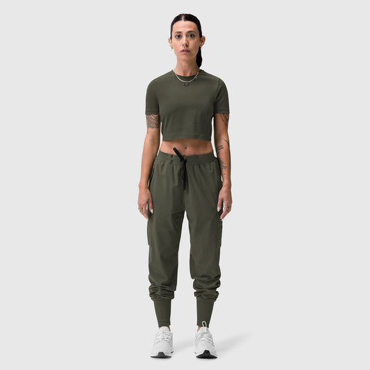 W019. LYCRA® Cropped Tee Olive | ASRV sale
