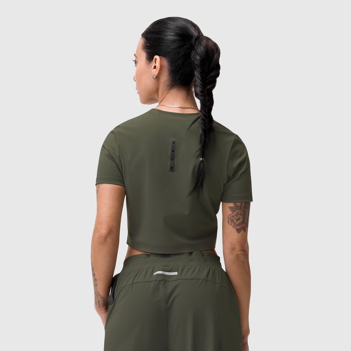 W019. LYCRA® Cropped Tee Olive | ASRV sale