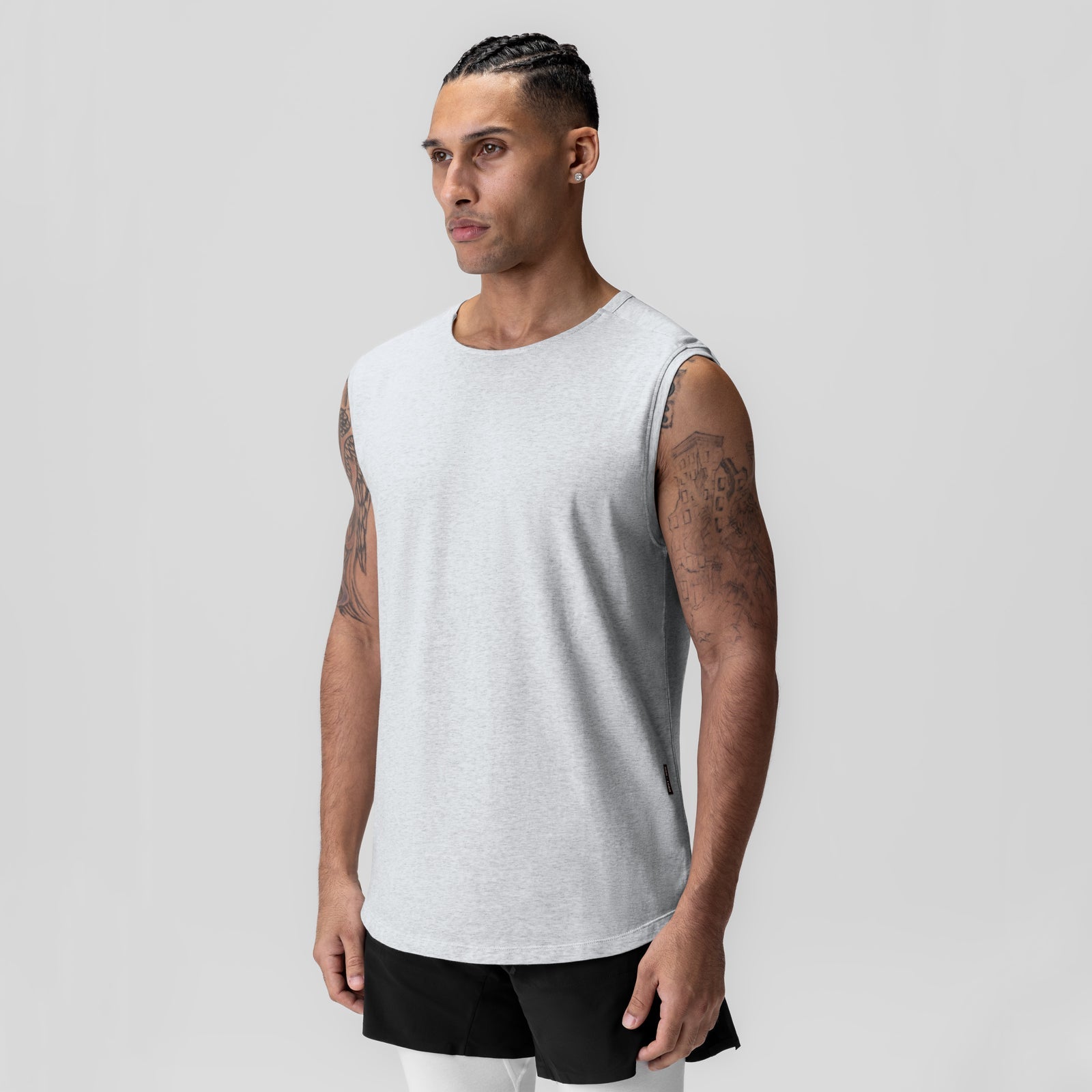 1060. Creora® Cotton Modal Cutoff Tank Heather Grey | ASRV near me