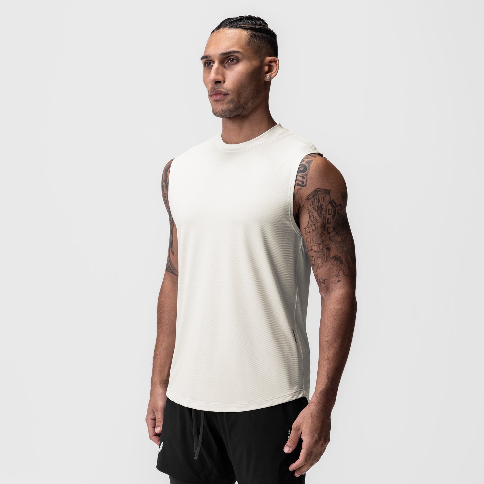 0757. AeroSilver® Cutoff Tank Ivory Cream | ASRV US