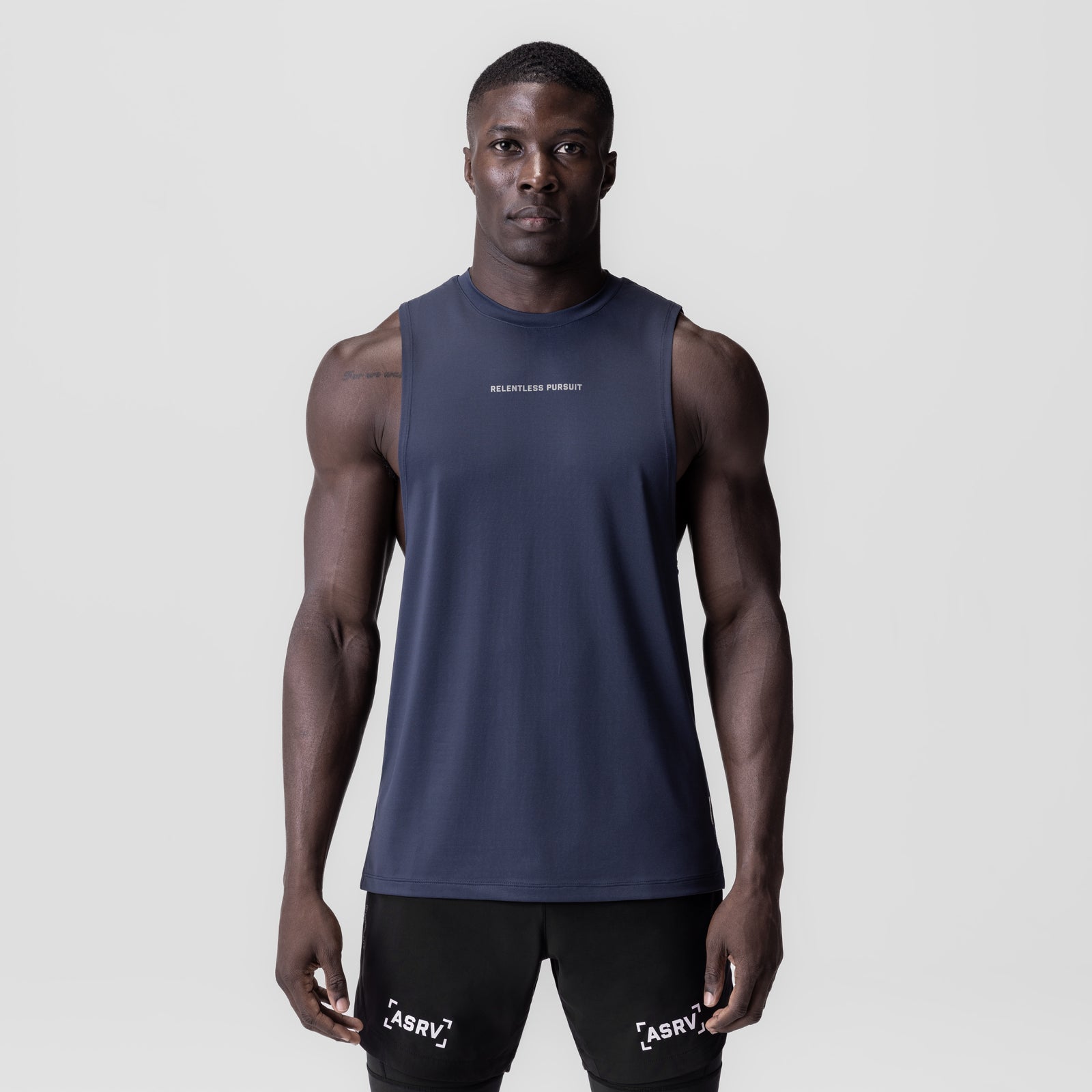 0837. 3D-Lite® 2.0 Lycra® Muscle Tank Navy "RP" | ASRV sale
