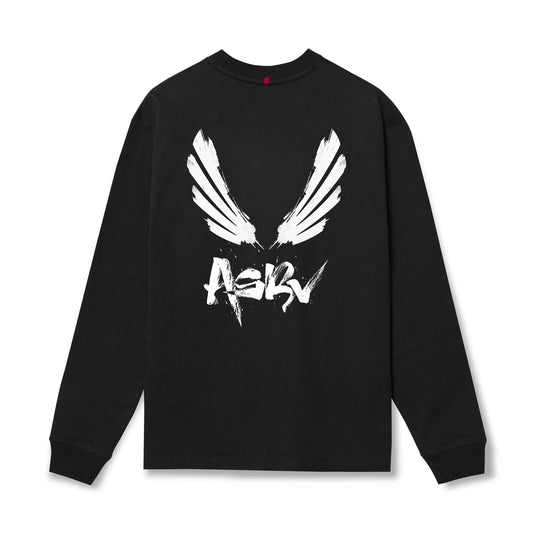 0851. Tech Essential™ Relaxed Long Sleeve Black "Brush Wings/ASRV" | ASRV Discount
