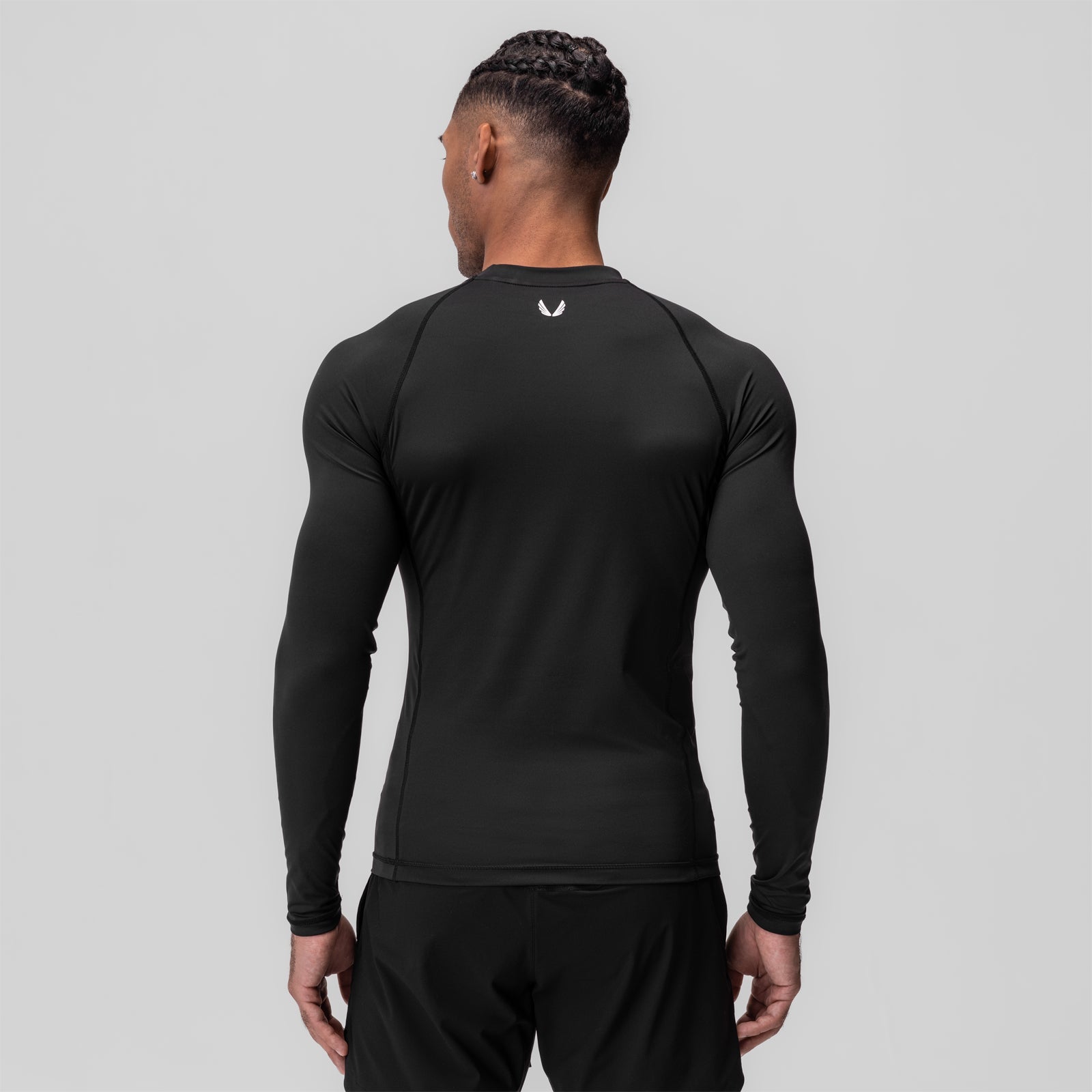 0908. WarpFlexx® Compression Mock Neck Long Sleeve Black "Space Brac | ASRV sale