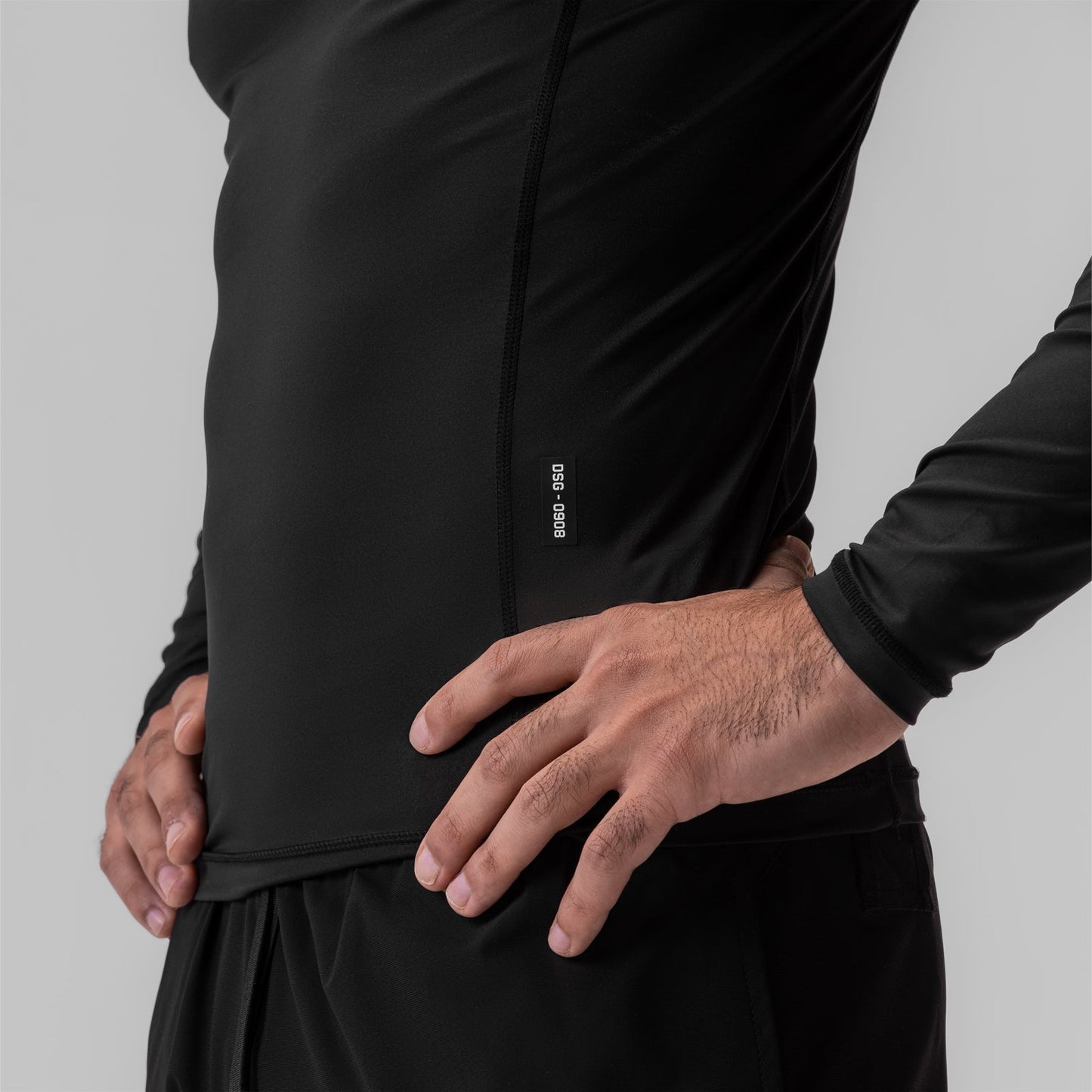 0908. WarpFlexx® Compression Mock Neck Long Sleeve Black "Space Brac | ASRV sale