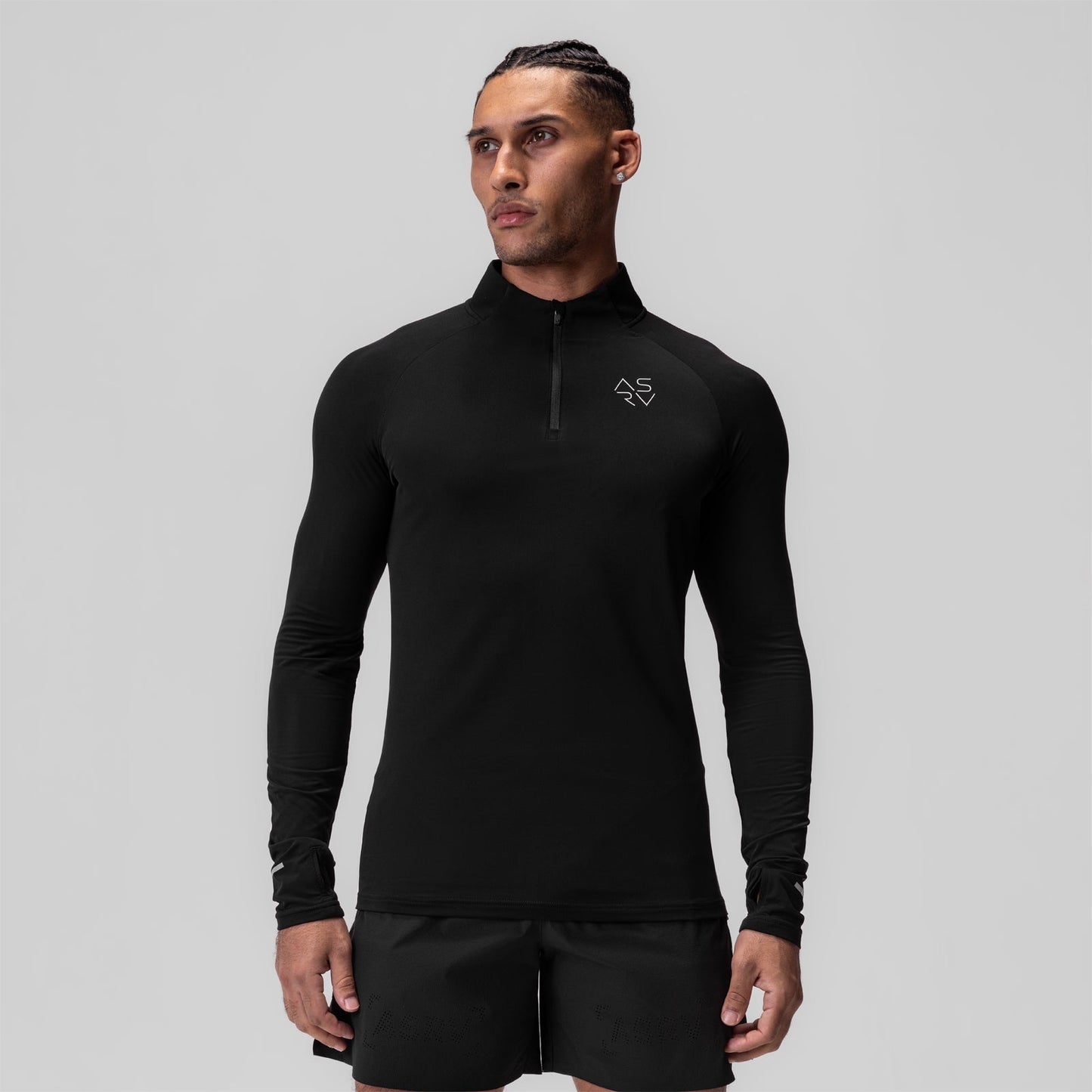 0906. Thermal Training Quarter Zip Black "Cyber" | ASRV discount