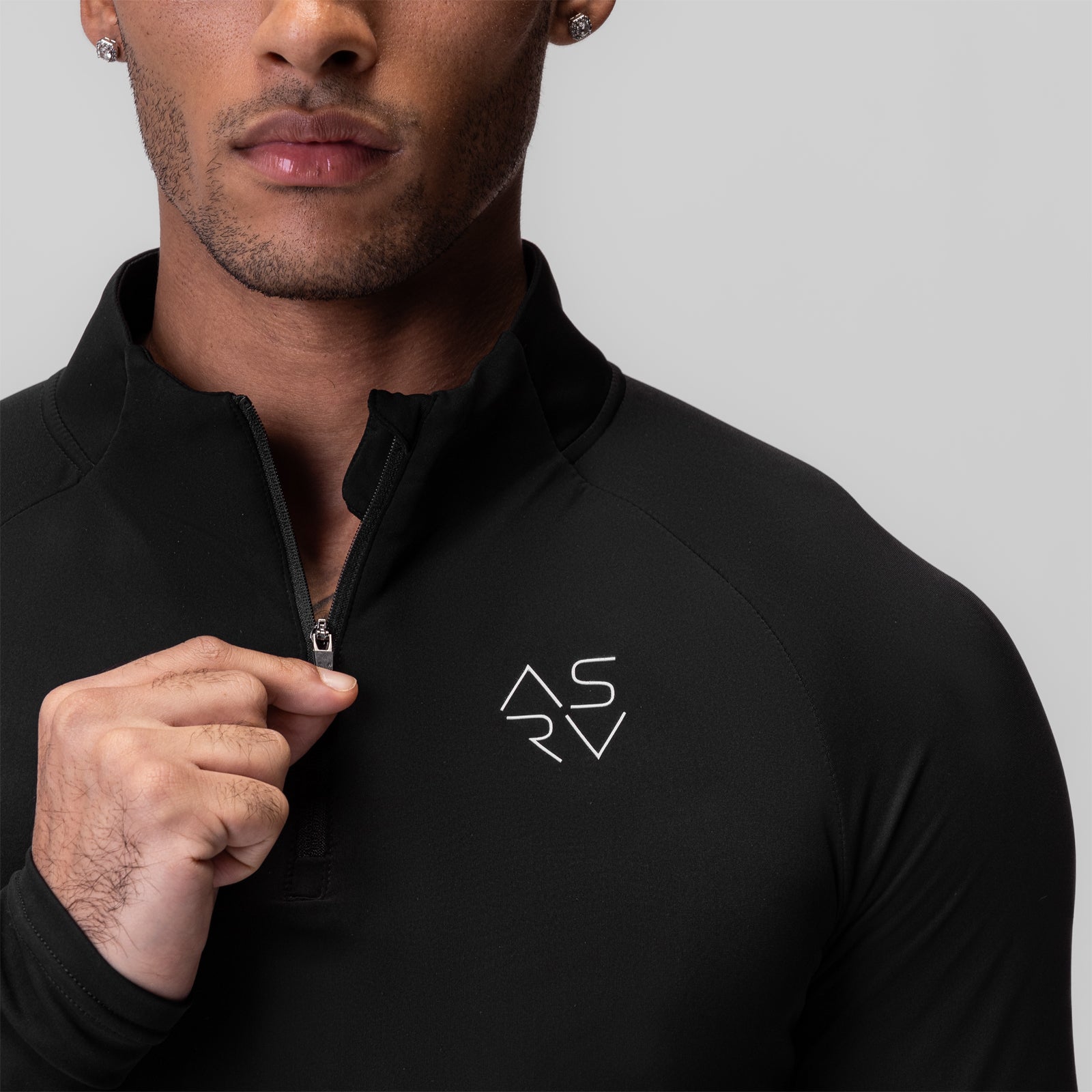 0906. Thermal Training Quarter Zip Black "Cyber" | ASRV discount