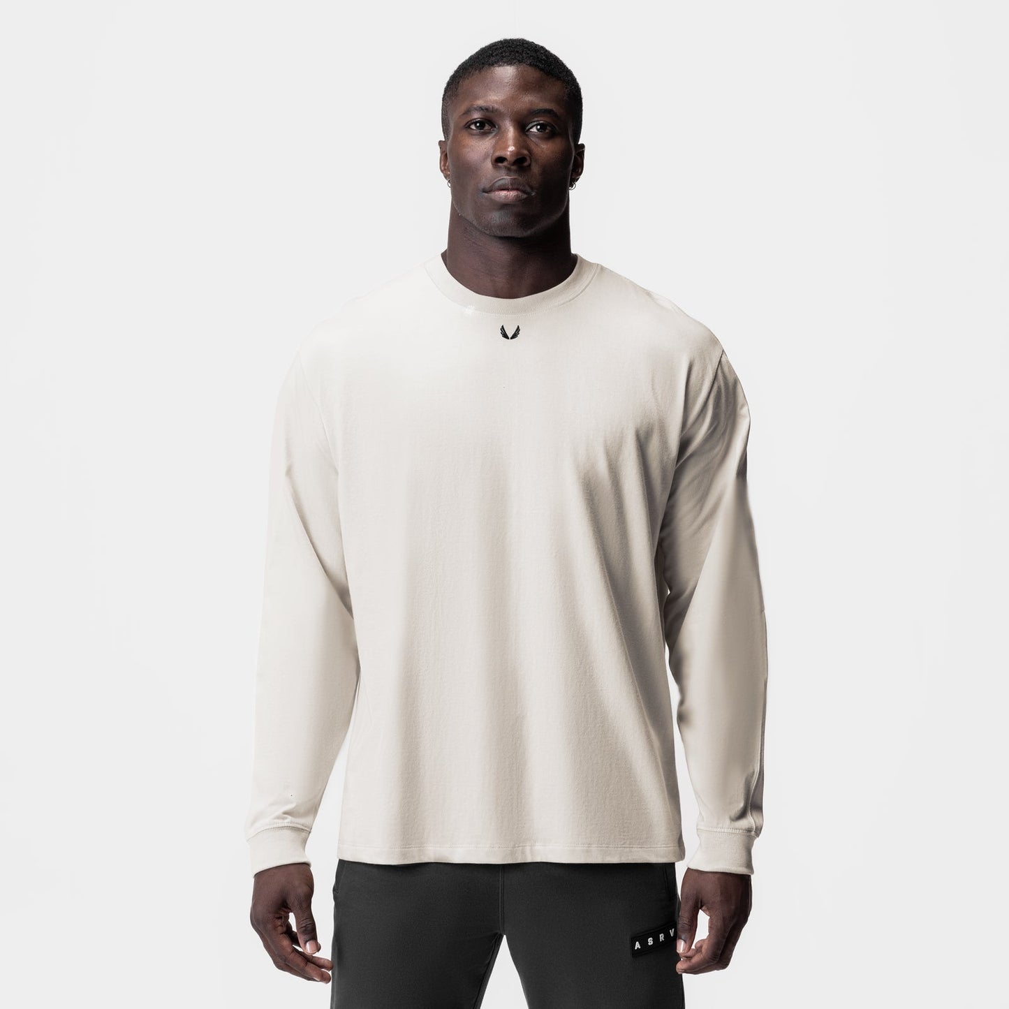 0851. Tech Essential™ Relaxed Long Sleeve Stone/Black "OTWR" | ASRV Online