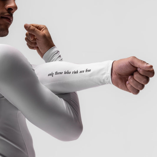 0908. WarpFlexx® Compression Mock Neck Long Sleeve White "Space Brac | ASRV near me