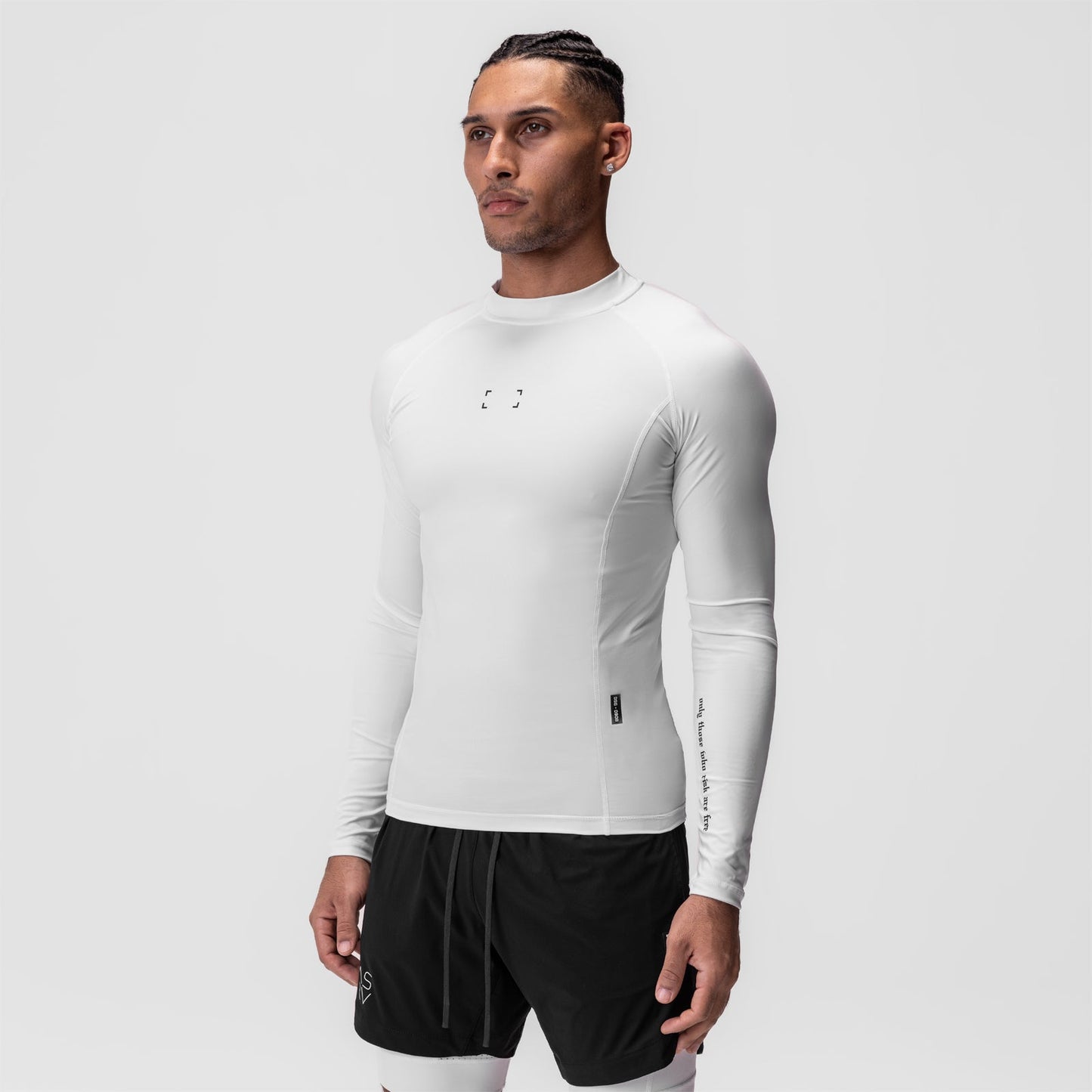 0908. WarpFlexx® Compression Mock Neck Long Sleeve White "Space Brac | ASRV near me