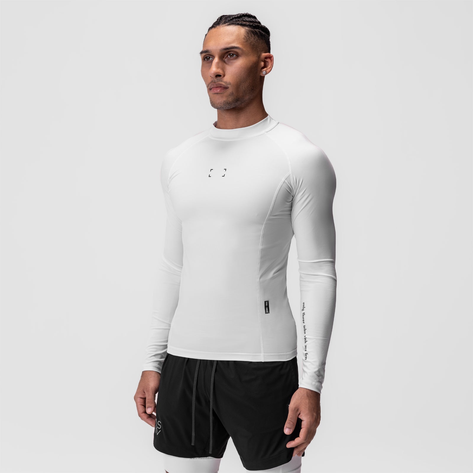 0908. WarpFlexx® Compression Mock Neck Long Sleeve White "Space Brac | ASRV near me