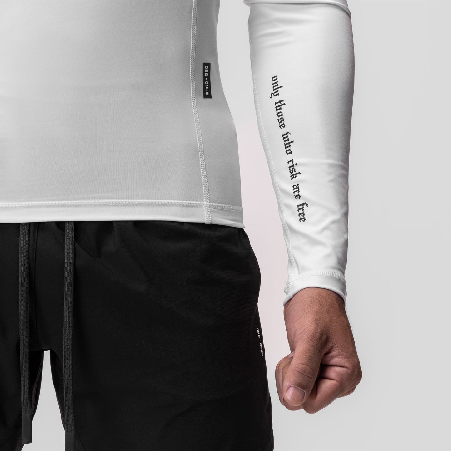 0908. WarpFlexx® Compression Mock Neck Long Sleeve White "Space Brac | ASRV near me