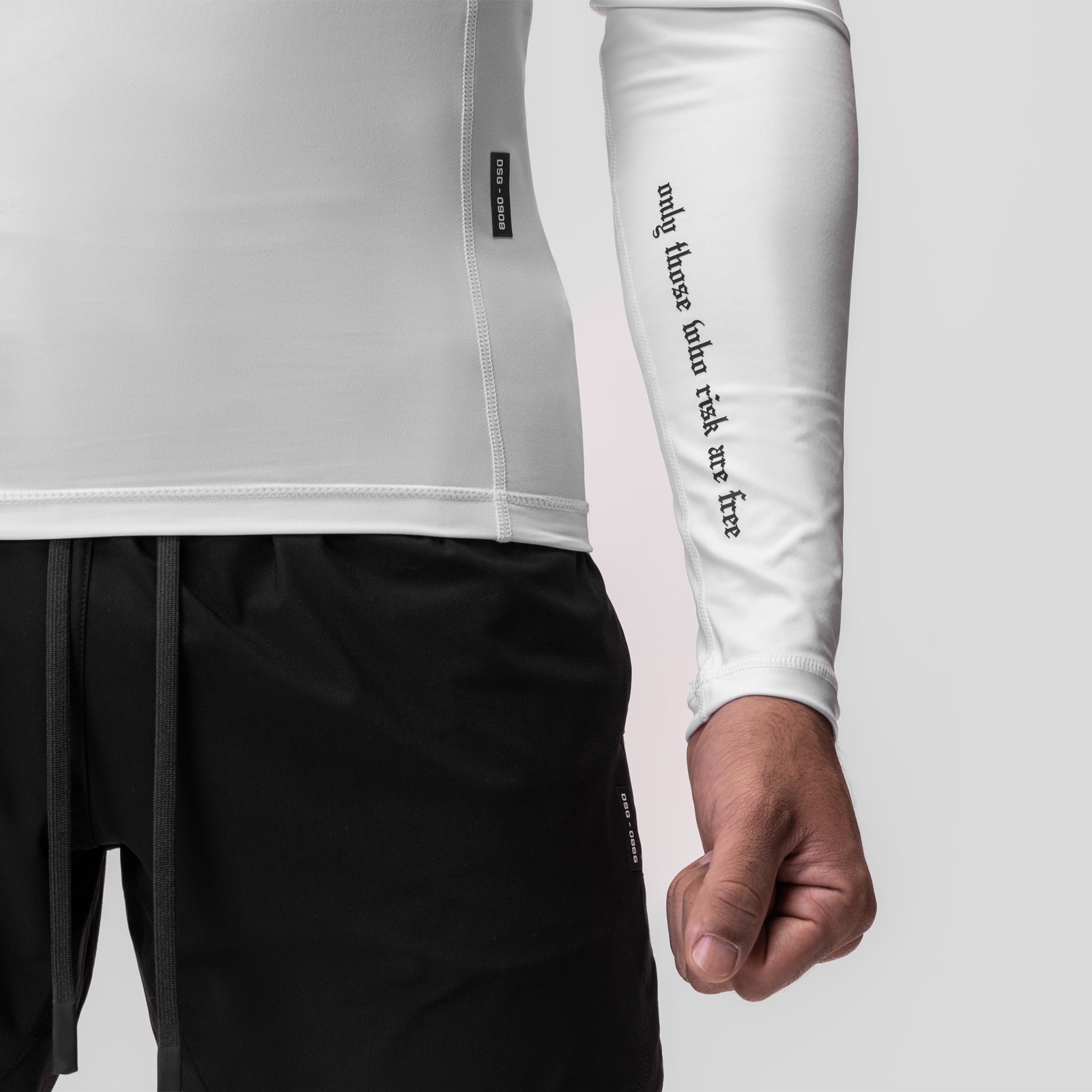 0908. WarpFlexx® Compression Mock Neck Long Sleeve White "Space Brac | ASRV near me