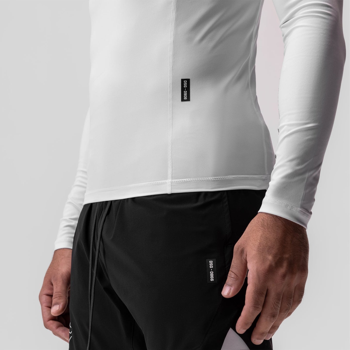 0908. WarpFlexx® Compression Mock Neck Long Sleeve White "Space Brac | ASRV near me