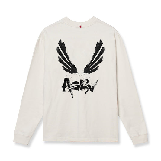 0851. Tech Essential™ Relaxed Long Sleeve Stone "Brush Wings/ASRV" | ASRV US